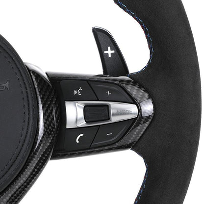 With Carbon Trim Full Alcantara Leather M Sport Steering Wheel for BMW F10 F30 M2 F87 M3 F80 M4 F82 M5 F90 X5M E70 E60 E90 E92 - YunLexus