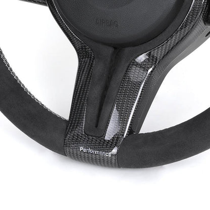 With Carbon Trim Full Alcantara M Performance Steering Wheel for BMW F07 F10 F20 F30 F31 F32 M3 F80 M4 F82 X5 E70 E88 E90 E92 - YunLexus