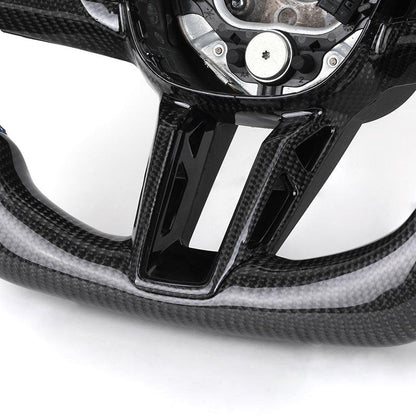 With Carbon Trim Half Perforated Leather Steering Wheel for BMW M3 F80 F82 F85 M2 F87 M5 F90 F97 i5 G11 G12 G20 G30 G42 G80 G82 - YunLexus