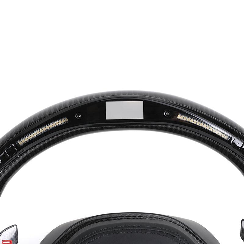 With Carbon Trim Heated Half Alcantara Carbon LED Steering Wheel for BMW G05 G07 G11 G12 G20 G22 G30 G80 M3 G81 G82 G83 M4 G87 - YunLexus