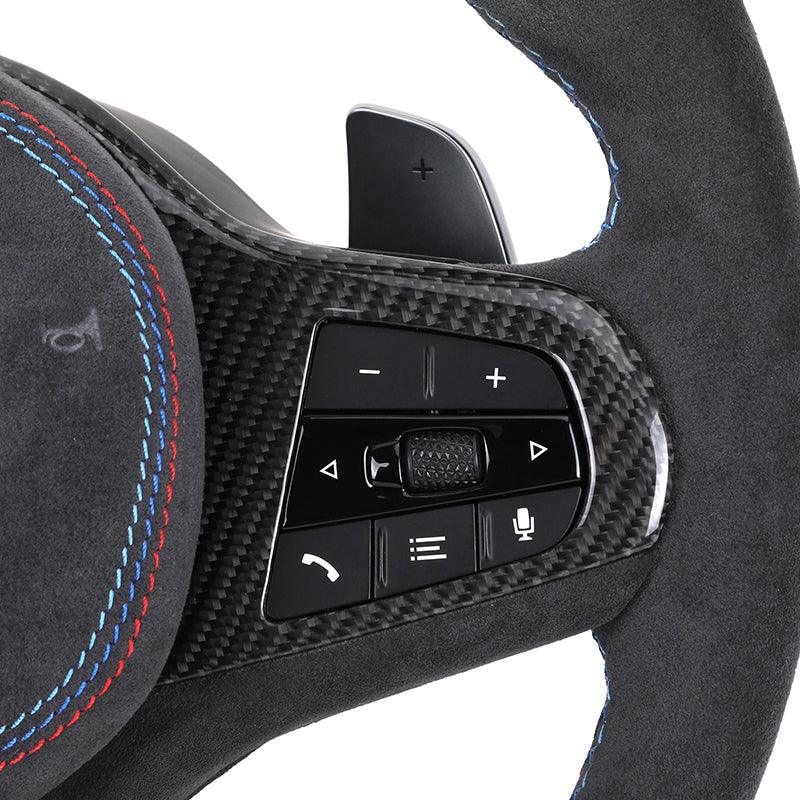 With Carbon Trim Heated Half Alcantara Wooden M Steering Wheel for BMW G01 G05 G07 G11 G12 G20 G22 G30 G80 M3 G81 G82 G83 M4 G87 - YunLexus