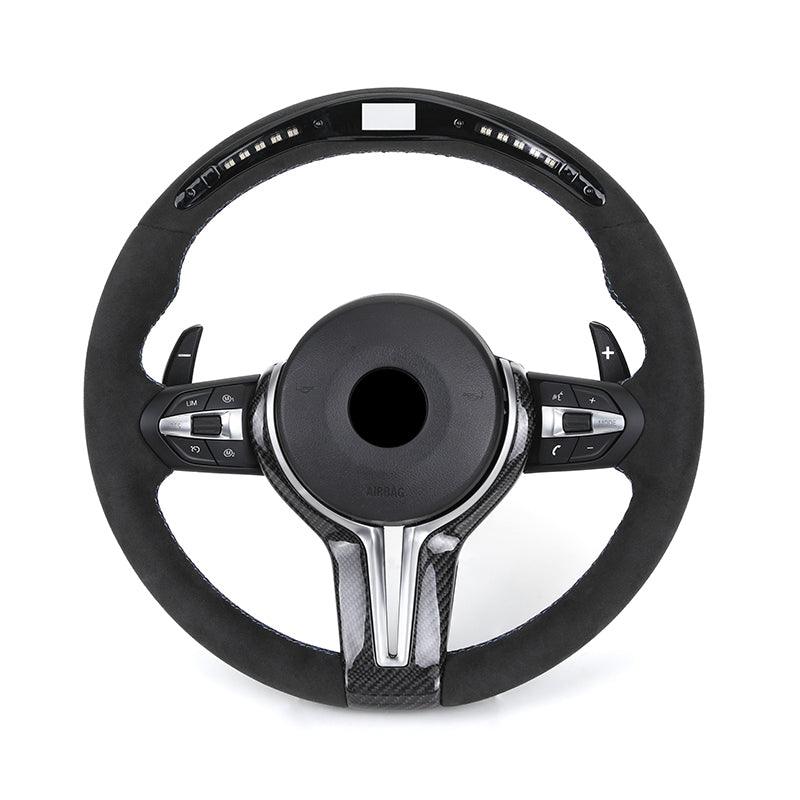 With Carbon Trim Led Full Alcantara M Performance Steering Wheel for BMW F01 F10 F11 F20 F22 F30 F32 F80 F82 F90 E92 E60 E88 - YunLexus
