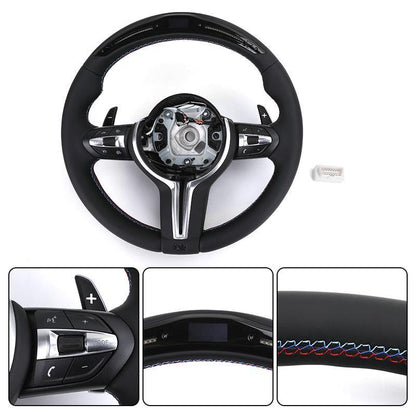With Carbon Trim M Performance Alcantara Steering Wheel for BMW F10 F30 X3M F97 F25 F26 X5 F15 F16 F31 M2 F87 X5M E70 320i 340i - YunLexus