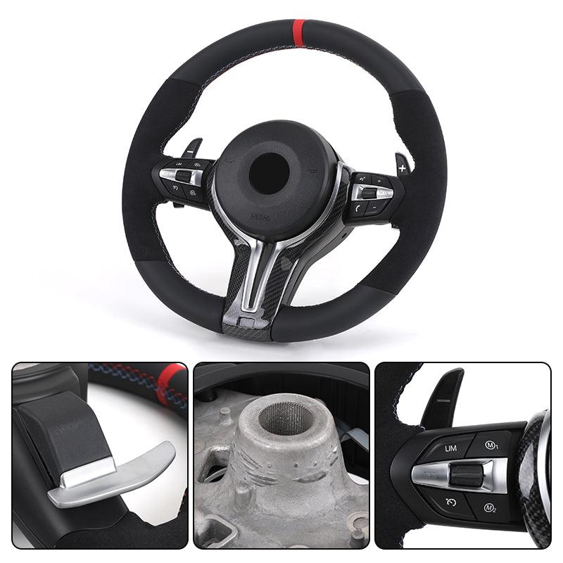 With Carbon Trim M Sport Half Alcantara Steering Wheel for BMW M5 F10 F30 M6 F06 M4 F82 X4 F26 F20 X5 F15 E90 M3 X5 E70 X6 E71 - YunLexus