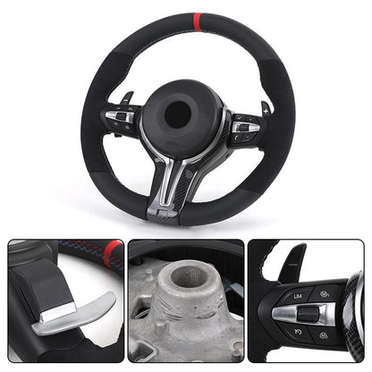 With Carbon Trim M Sport Half Alcantara Steering Wheel for BMW M5 F10 F30 M6 F06 M4 F82 X4 F26 F20 X5 F15 E90 M3 X5 E70 X6 E71 - YunLexus