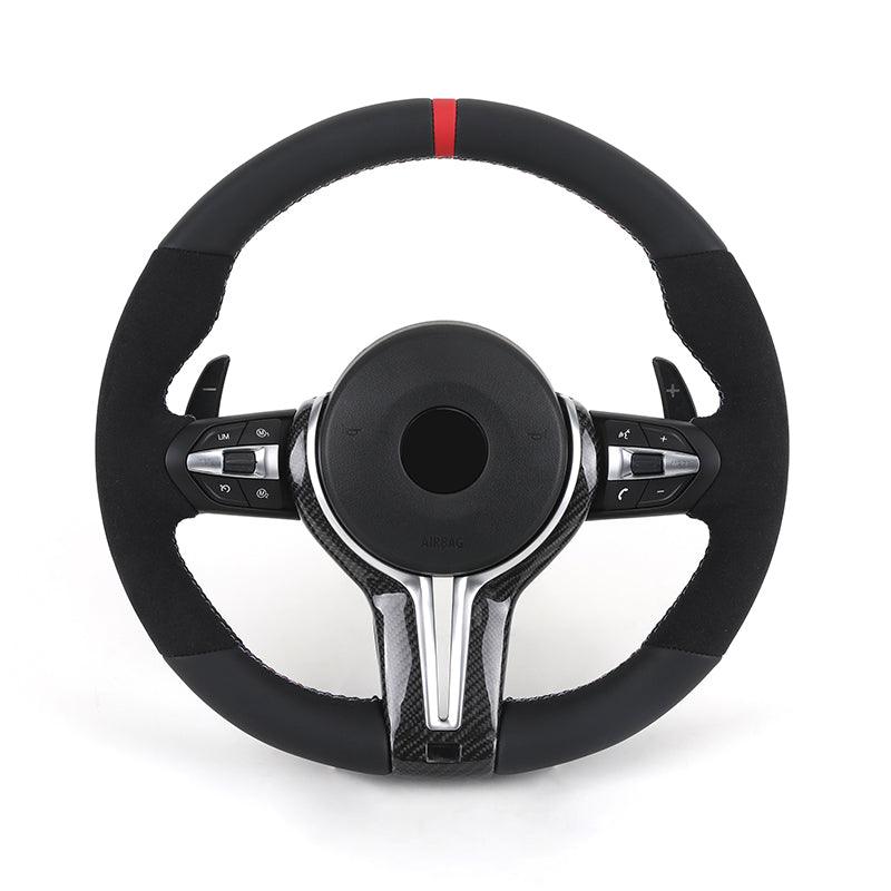 With Carbon Trim M Sport Half Alcantara Steering Wheel for BMW M5 F10 F30 M6 F06 M4 F82 X4 F26 F20 X5 F15 E90 M3 X5 E70 X6 E71 - YunLexus
