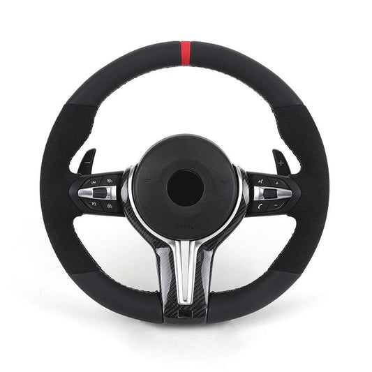 With Carbon Trim M Sport Half Alcantara Steering Wheel for BMW M5 F10 F30 M6 F06 M4 F82 X4 F26 F20 X5 F15 E90 M3 X5 E70 X6 E71 - YunLexus