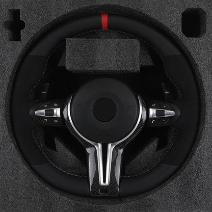 With Carbon Trim M Sport Half Alcantara Steering Wheel for BMW M5 F10 F30 M6 F06 M4 F82 X4 F26 F20 X5 F15 E90 M3 X5 E70 X6 E71 - YunLexus