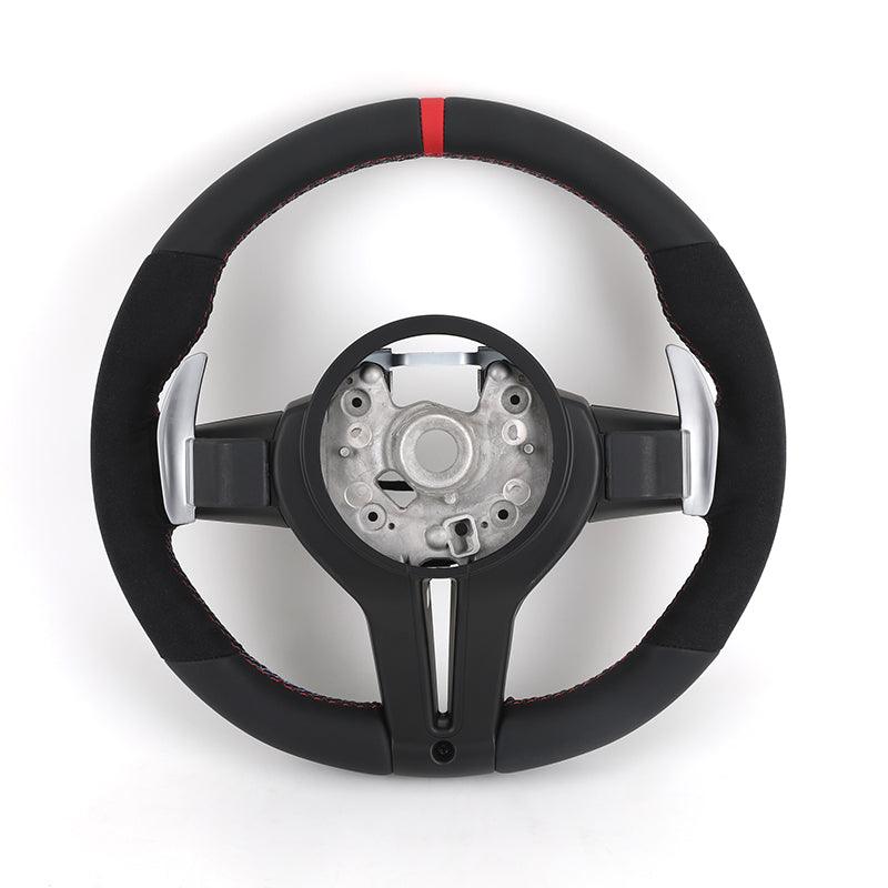 With Carbon Trim M Sport Half Alcantara Steering Wheel for BMW M5 F10 F30 M6 F06 M4 F82 X4 F26 F20 X5 F15 E90 M3 X5 E70 X6 E71 - YunLexus