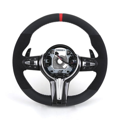 With Carbon Trim M Sport Half Alcantara Steering Wheel for BMW M5 F10 F30 M6 F06 M4 F82 X4 F26 F20 X5 F15 E90 M3 X5 E70 X6 E71 - YunLexus