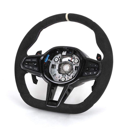 With Carbon Trim Upgrade LCI Steering Wheel for BMW G20 G30 G80 G82 G42 M4 F82 M5 F90 M3 F80 X5 F95 X6 F96 X3M F97 M8 F92 M340i - YunLexus