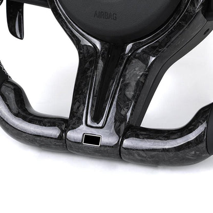 With Forged Carbon Trim Half Leather Carbon Steering Wheel for BMW X5 E70 X6 E71 X1 E84 E60 E90 E91 E92 E93 E88 Z4 E89 F10 F30 - YunLexus
