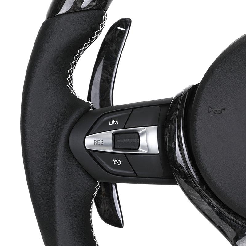With Forged Carbon Trim Half Leather Carbon Steering Wheel for BMW X5 E70 X6 E71 X1 E84 E60 E90 E91 E92 E93 E88 Z4 E89 F10 F30 - YunLexus