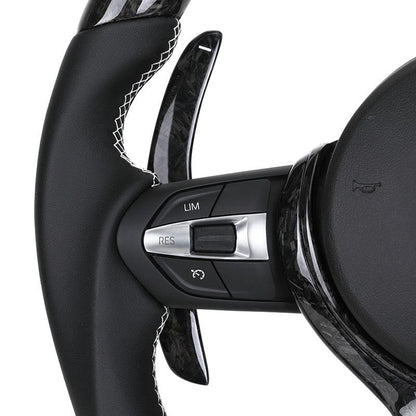 With Forged Carbon Trim Half Leather Carbon Steering Wheel for BMW X5 E70 X6 E71 X1 E84 E60 E90 E91 E92 E93 E88 Z4 E89 F10 F30 - YunLexus