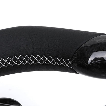 With Forged Carbon Trim Half Leather Carbon Steering Wheel for BMW X5 E70 X6 E71 X1 E84 E60 E90 E91 E92 E93 E88 Z4 E89 F10 F30 - YunLexus