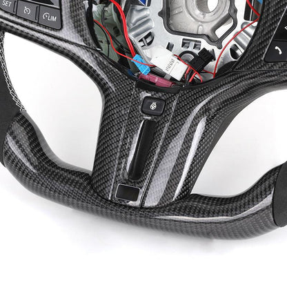 With Heated Button Half Alcantara Carbon Fiber LED Steering Wheel for BMW G82 M4 G20 G30 X3 G01 X4 G02 G11 G12 G80 G81 M8 F92 - YunLexus