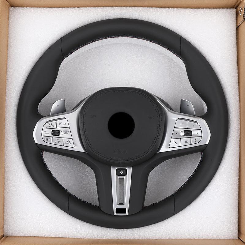 With Heated Full Leather M Sport Steering Wheel for BMW G20 G21 G80 G81 M3 G42 G82 G83 M4 G87 M2 F90 G30 M5 G11 G12 M340i M440i - YunLexus