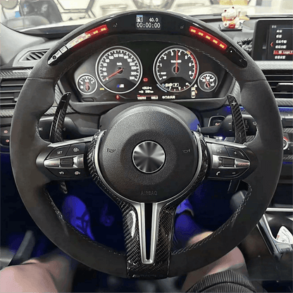 With LED Display Alcantara M Sport Volante Steering Wheel for BMW M3 M4 F10 F30 X5 E70 F15 F20 F32 F15 X1 E84 X6 E71 F02 Z4 E89 - YunLexus