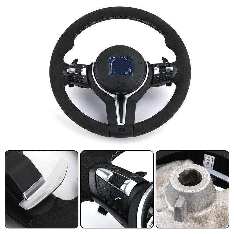 With LED Display Alcantara M Sport Volante Steering Wheel for BMW M3 M4 F10 F30 X5 E70 F15 F20 F32 F15 X1 E84 X6 E71 F02 Z4 E89 - YunLexus