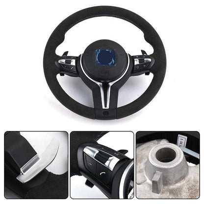 With LED Display Alcantara M Sport Volante Steering Wheel for BMW M3 M4 F10 F30 X5 E70 F15 F20 F32 F15 X1 E84 X6 E71 F02 Z4 E89 - YunLexus