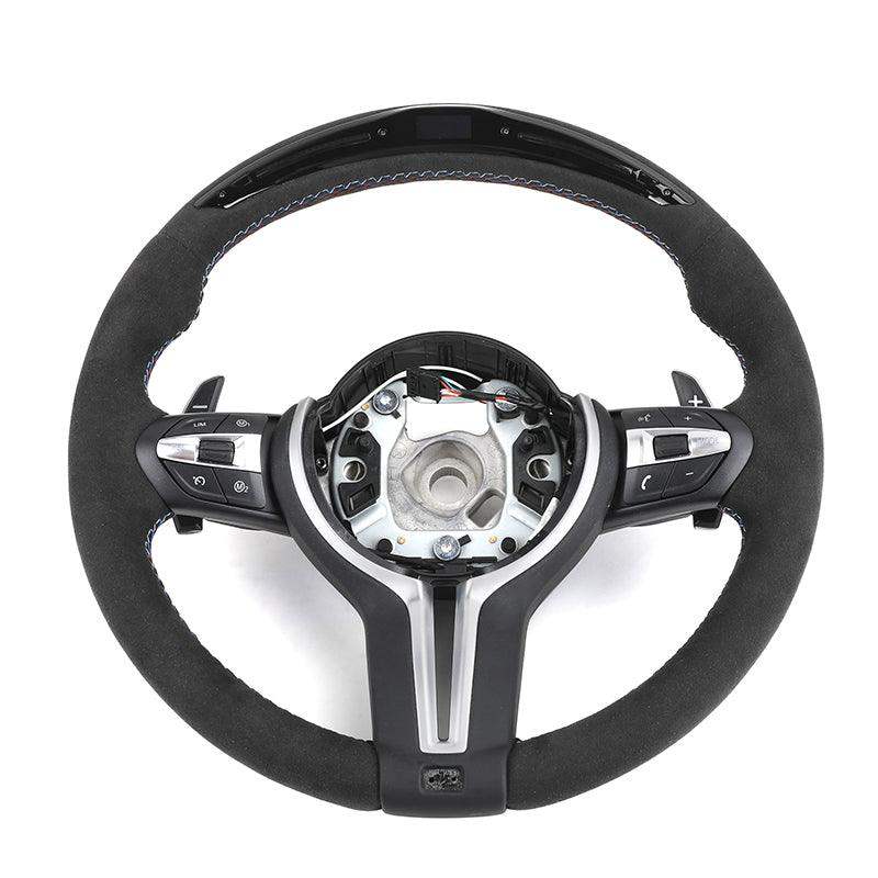 With LED Display Alcantara M Sport Volante Steering Wheel for BMW M3 M4 F10 F30 X5 E70 F15 F20 F32 F15 X1 E84 X6 E71 F02 Z4 E89 - YunLexus
