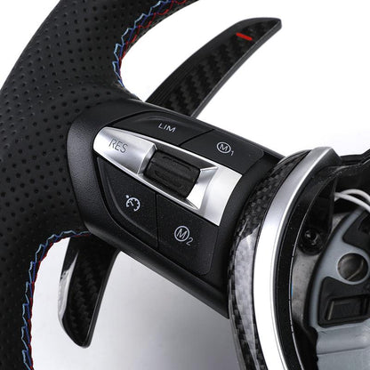 With Led Display Carbon Fiber Shift Paddle Leather M Steering Wheel for BMW F10 F30 X5 E70 E71 E60 E46 E92 E90 M3 M5 M6 - YunLexus