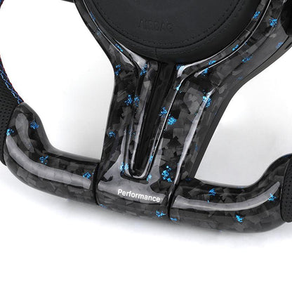 With LED Display Leather Forged Carbon M Sport Steering Wheel for BMW F10 F15 F20 F22 F30 F32 F36 M4 F82 M3 F80 E87 E90 E92 E60 - YunLexus