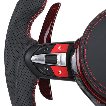 With Led Display M Sport Red Forged Carbon Fiber Steering Wheel for BMW M3 F80 M4 F82 E90 E91 E92 X5 F15 X6 F16 F10 F30 F32 F36 - YunLexus