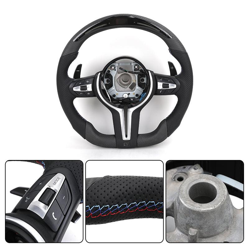 With Led Display Pre Impregnated Carbon Leather M Sport Steering Wheel for BMW F Series F10 F30 F31 F20 F21 F22 F32 F01 F02 F06 - YunLexus