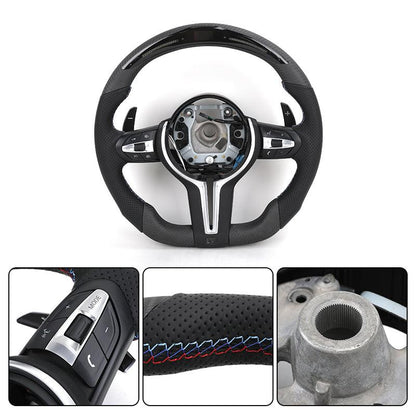 With Led Display Pre Impregnated Carbon Leather M Sport Steering Wheel for BMW F Series F10 F30 F31 F20 F21 F22 F32 F01 F02 F06 - YunLexus