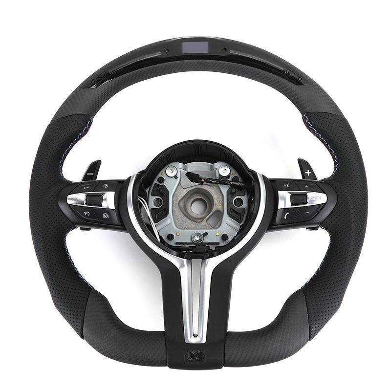 With Led Display Pre Impregnated Carbon Leather M Sport Steering Wheel for BMW F Series F10 F30 F31 F20 F21 F22 F32 F01 F02 F06 - YunLexus