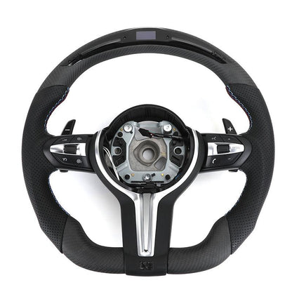 With Led Display Pre Impregnated Carbon Leather M Sport Steering Wheel for BMW F Series F10 F30 F31 F20 F21 F22 F32 F01 F02 F06 - YunLexus