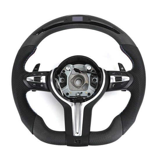 With Led Display Pre Impregnated Carbon Leather M Sport Steering Wheel for BMW F Series F10 F30 F31 F20 F21 F22 F32 F01 F02 F06 - YunLexus
