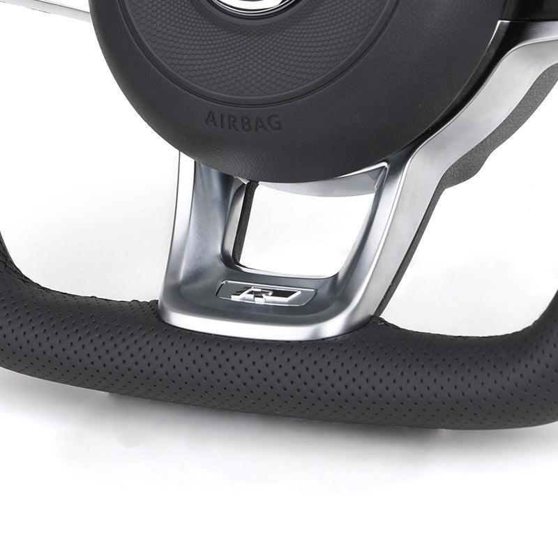 With Led Display R Full Perforated Leather Steering Wheel for VW Volkswagen Golf R 6 7 8 MK6 MK7 Gti Passat B6 Polo Jetta Tiguan - YunLexus Custom Custom Steering Wheels for Volkswagen