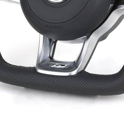 With Led Display R Full Perforated Leather Steering Wheel for VW Volkswagen Golf R 6 7 8 MK6 MK7 Gti Passat B6 Polo Jetta Tiguan - YunLexus Custom Custom Steering Wheels for Volkswagen