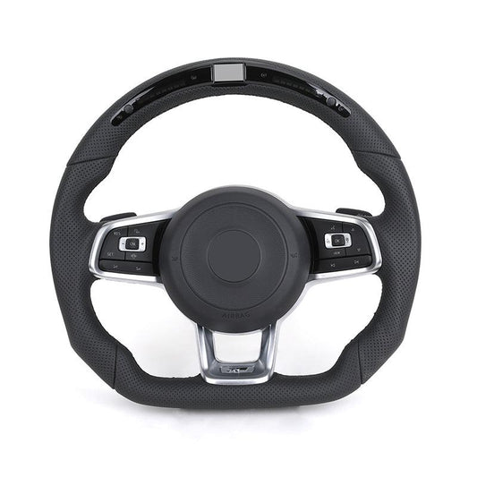 With Led Display R Full Perforated Leather Steering Wheel for VW Volkswagen Golf R 6 7 8 MK6 MK7 Gti Passat B6 Polo Jetta Tiguan