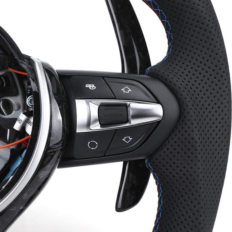 With LED M Sport Volant Forged Carbon Shift Paddle Steering Wheel for BMW 3 Series E90 E92 E81 E82 E87 E88 X1 E84 X5 E70 X6 E71 - YunLexus