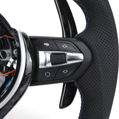 With LED M Sport Volant Forged Carbon Shift Paddle Steering Wheel for BMW 3 Series E90 E92 E81 E82 E87 E88 X1 E84 X5 E70 X6 E71 - YunLexus
