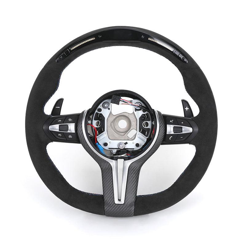 With LED Volant Alcantara Leather M Performance Steering Wheel for BMW F10 M5 F90 F30 F15 E90 E92 F80 M3 X5 F15 E70 X6 F16 E71 - YunLexus