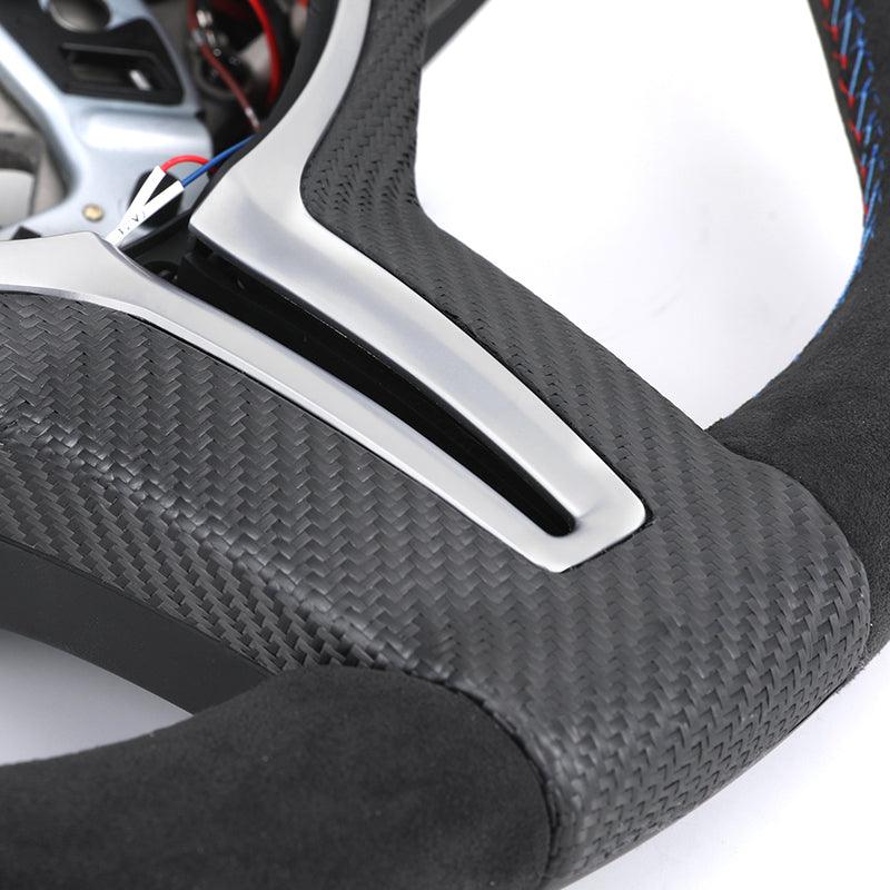 With LED Volant Alcantara Leather M Performance Steering Wheel for BMW F10 M5 F90 F30 F15 E90 E92 F80 M3 X5 F15 E70 X6 F16 E71 - YunLexus
