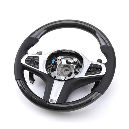 With M Performance Paddle Shifters Custom Carbon Fiber Car Steering Wheel for BMW 5 7 Series G30 G31 G38 G11 G12 X7 G07 - YunLexus