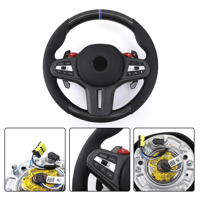With M Performance Paddle Shifters Forged Carbon Fiber Car Steering Wheel for BMW G38 G25 G30 G80 G82 G20 G01 G02 G11 G12 G15 - YunLexus