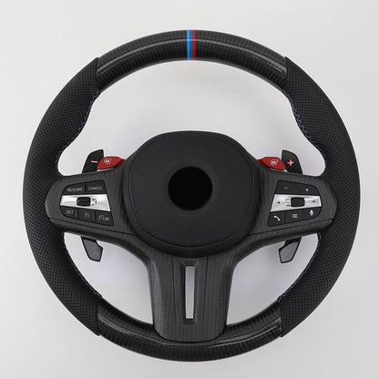 With M Performance Paddle Shifters Forged Carbon Fiber Car Steering Wheel for BMW G38 G25 G30 G80 G82 G20 G01 G02 G11 G12 G15 - YunLexus