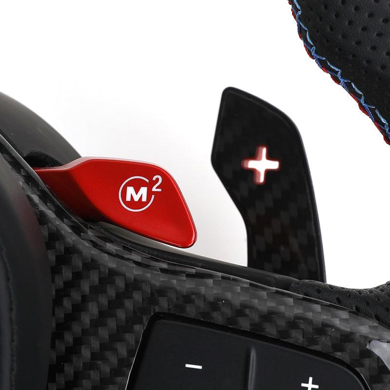With M1 M2 Button Carbon Half Perforated Leather M Performance Steering Wheel for BMW F10 F30 F20 F32 F80 M4 M3 X1 E84 X5 F15 - YunLexus