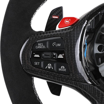 With M1 M2 Button Half Alcantara Leather Steering Wheel for BMW M3 G80 M4 G82 X3 G01 X4 G02 X5 G05 X6 G06 G11 G12 G20 G30 Z4 G29 - YunLexus