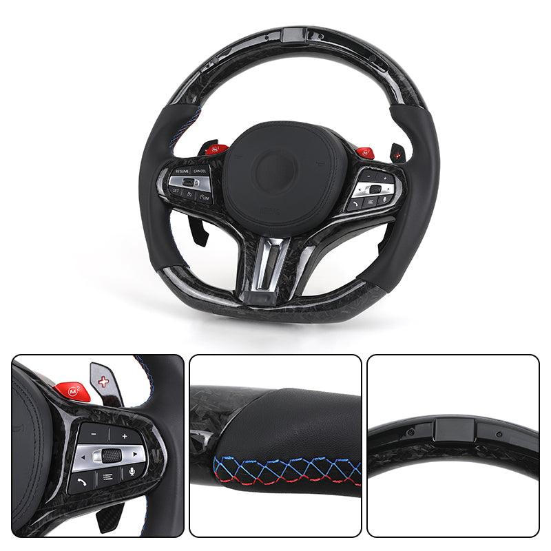 With M1 M2 Button Led M Sport Volant Lenkrad Forged Carbon Steering Wheel for BMW X3 G01 G20 G30 G31 G38 G82 G80 M3 G11 G22 - YunLexus