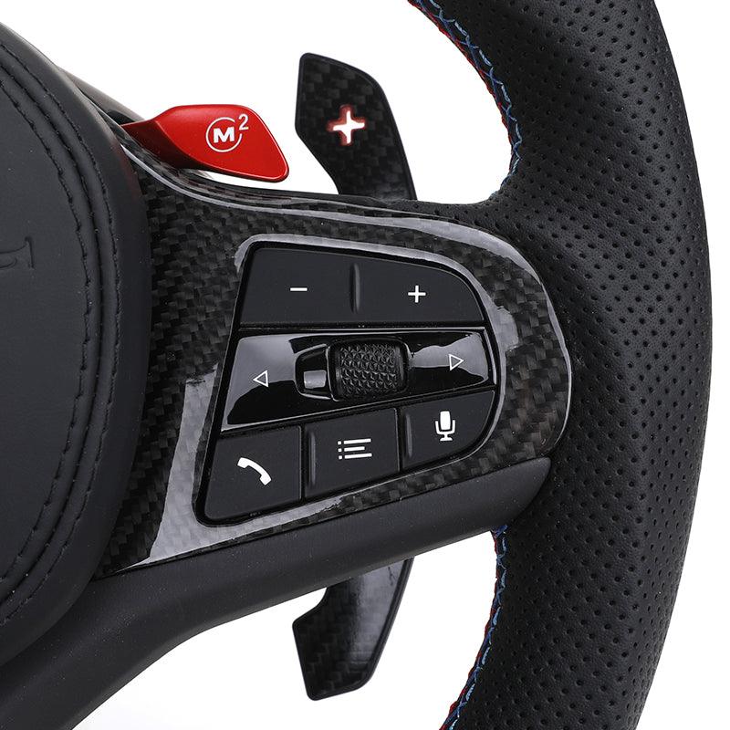 With M1 M2 Button M Sport Volant Lenkrad Carbon Steering Wheel for BMW 3 Series G30 G31 M5 X3 G01 G20 M4 G82 G80 M340i G11 G12 - YunLexus