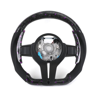 With OBD Led M Sport Volant Lenkrad Purple Forged Carbon Steering Wheel for BMW M4 F82 M2 F82 M5 F90 M3 F80 F30 M5 F10 E90 E92 - YunLexus