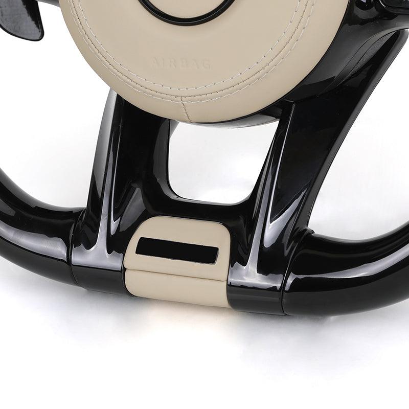 With Piano Black Carbon Fiber Trim Leather Steering Wheel for Mercedes Benz AMG W205 W218 W212 W213 W463 X164 X204 GLS X166 W166 - YunLexus Custom Custom Steering Wheels for Mercedes