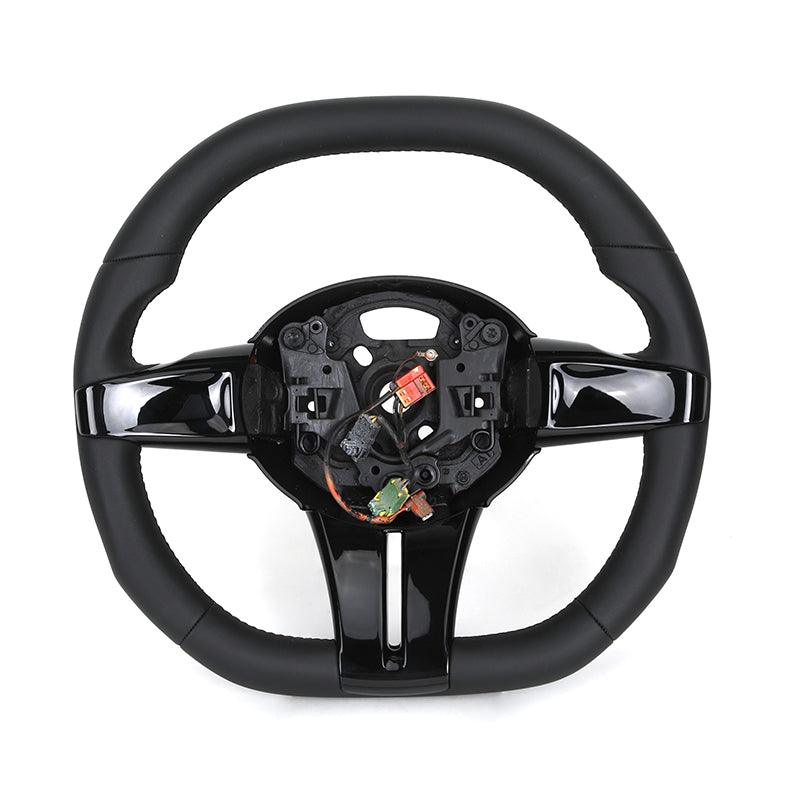 With Piano Black Trim Flat Bottom Full Leather M SPort Steering Wheel for BMW Z4 E85 E86 Roadster - YunLexus